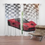 Sablio Závěs Ferrari Závodní vlajka: 2ks 140x250cm – Hledejceny.cz