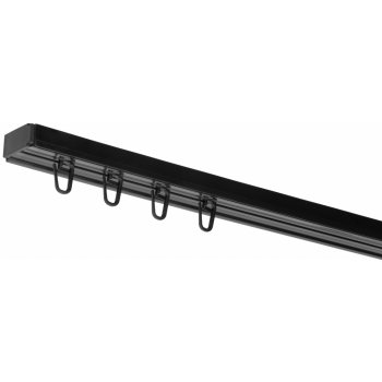 Dekodum Stropní kolejnice z PVC jednořadá černá 380 cm na háčky