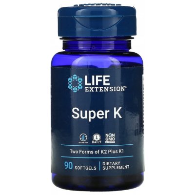 Life Extension Super K Vitamin K1 K2 MK-4 and MK-7 90 softgel kapslí – Zboží Mobilmania