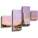 Obraz 4D čtyřdílný - 100 x 60 cm - Paris cityscape with Eiffel tower Pařížské panoráma s Eiffelovou věží – Hledejceny.cz