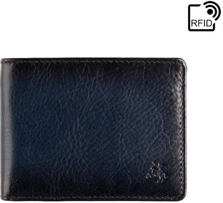 Značková modrá tenká pánská kožená peněženka Visconti GPPN354
