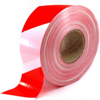 LDPE výstražná ohraničovací páska 75 mm x 500 m červenobílé pruhy – Hledejceny.cz