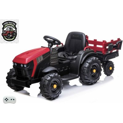 Daimex elektrický farmářský traktor s vlekem Bison + 2.4G dálkové ovládání červená – Zboží Mobilmania