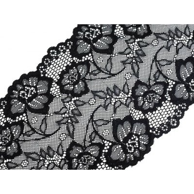 Elastická krajka / vsadka / běhoun šíře 18,5 cm Varianta: 2 černá, Balení: 1 m 40166/103523/179719 – Zboží Dáma