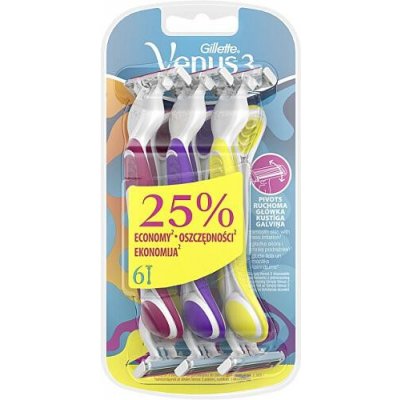 Gillette Simply Venus 3 Plus Yellow 6 ks – Zboží Mobilmania