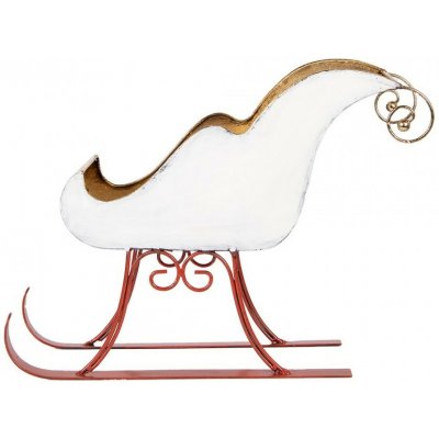 Clayre & Eef Bílo-zlaté kovové sáně Christmas Sleigh - 38*15*28 cm – Hledejceny.cz