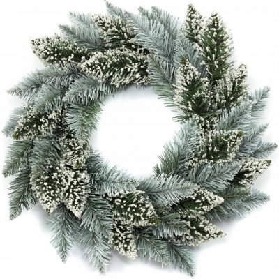 Aga Vánoční věnec Bílý 50 cm – Zboží Mobilmania