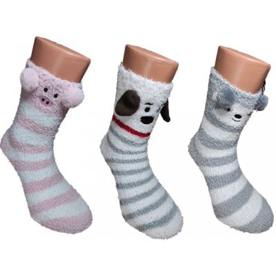 TAUBERT Žinilkové protiskluzové veselé spací ponožky mix barev