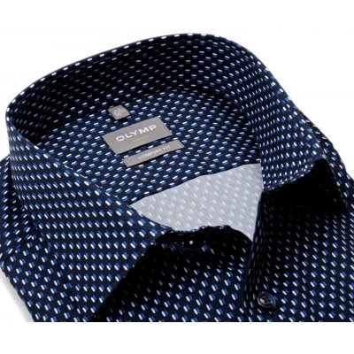 Olymp Comfort fit košile s modro-bílými elipsami tmavomodrá