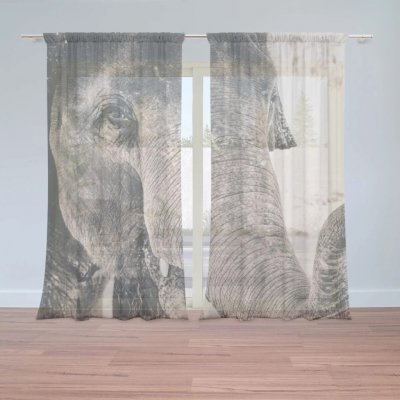Sablio Záclony Slon: 2ks 150x250cm – Zboží Mobilmania