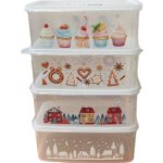 MIRA plast Box na cukroví transparentní dekory mix 2,5 l 23 x 15 x 9 cm – Zboží Dáma