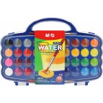 M&G Barvy vodové 38 barev (23 mm) + paletka a štětec 469657 – Zboží Dáma