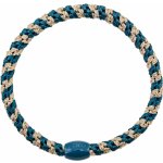 KKNEKKI Gumička do vlasů Kknekki Slim Light Petrol / Beige Glitter, modrá barva, textil – Zboží Dáma