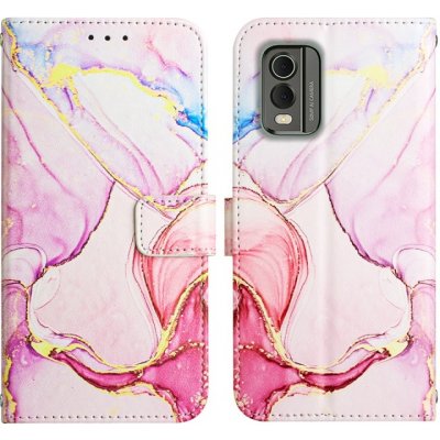 VSECHNONAMOBIL 73344 ART MARBLE Peněženkový kryt Nokia C32 ROSE GOLD – Zboží Živě
