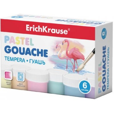 Erich Krause Temperové barvy sada 6x20ml pastelové