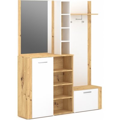Vivaldi Předsíňová stěna Barry 150 cm dub artisan/bílá – Hledejceny.cz