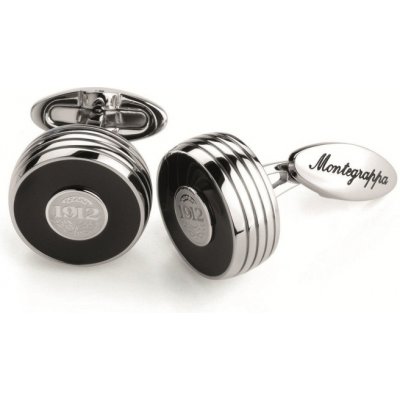 Montegrappa manžetové knoflíčky Piacere steel jet black – Zboží Dáma