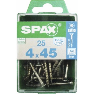 Spax Uni vrut zápust.hlava T-Star+ T20 část.závit ocel A2 4 x 45 mm 25 ks – Hledejceny.cz