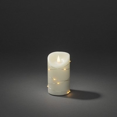 Konstsmide LED svíčka z pravého vosku 7,5 x 13,5 cm krémová na baterie jantarové světlo 1834-180 – Zbozi.Blesk.cz