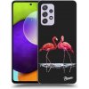 Pouzdro a kryt na mobilní telefon Samsung Picasee silikonové Samsung Galaxy A52 5G Flamingos couple černé