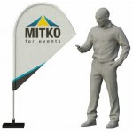 MITKO Reklamní vlajka Flyer S (90x135 cm) s hliníkovým stožárem – Hřeb s ocelovým rotátorem ⌀ 20 mm – Hledejceny.cz
