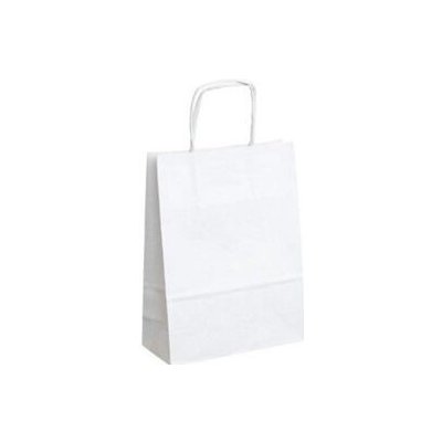 Papírová taška bílá ExtraTWIST 180x80x240 mm s krouceným uchem