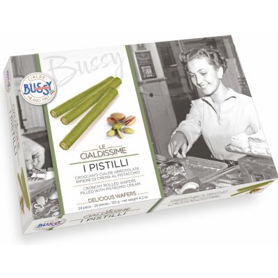 BUSSY srl BUSSY CIALDISSIME I PISTILLI - VAFLOVÉ TRUBIČKY PLNĚNÉ PISTÁCIOVÝM KRÉMEM 24ks – Hledejceny.cz