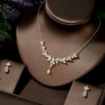 Éternelle Souprava šperků Swarovski Elements Courtney Gold GOLD-SET-N-07-QT-G183B Zlatá – Zboží Dáma