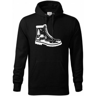 Dobrodružná bota bílý potisk mikina Premium – Sleviste.cz