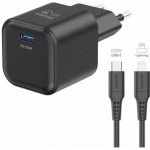 Swissten síťový adaptér gan 1x usb-c 35w power delivery černý + datový kabel usb-c/lightning 1,2 m černý – Zboží Živě