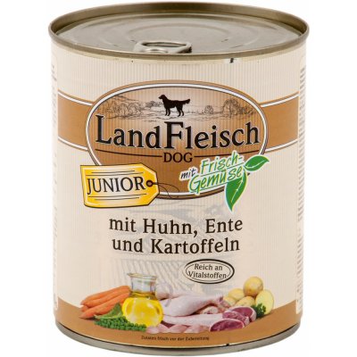 Landfleisch Dog Junior s kuřecím a kachním masem a bramborami 6 x 800 g – Hledejceny.cz