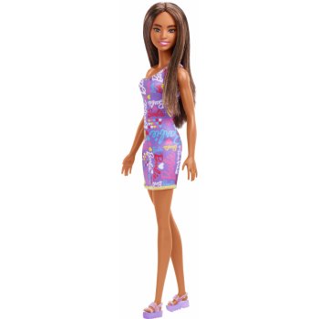 Barbie Panenka v květinových šatech hnědé vlasy