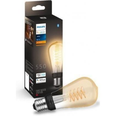 Philips HUE white LED Filament žárovka E27 ST64 7W 550lm 2100K IP20, stmívatelná – Zbozi.Blesk.cz