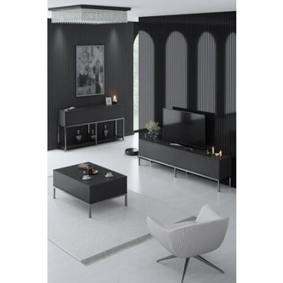 Hanah Home Living Room Furniture Set Lord Anthracite Silver Anthracite Silver