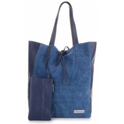 Vittoria Gotti kožené kabelky shopper Bag modrá