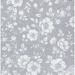 Ubrousek 33x33cm Bílé květy na šedém – Zboží Mobilmania