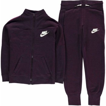 Nike FT Tracksuit Junior Girls Port Wine