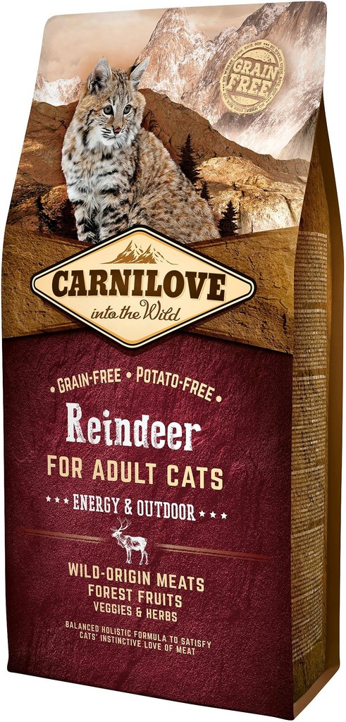 Carnilove Reindeer for Adult Cats Energy & Outdoor 6 kg