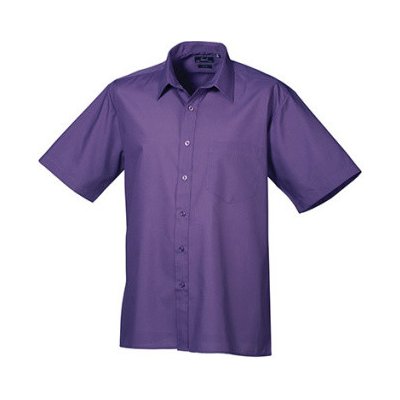 Premier Workwear pánská košile s krátkým rukávem PR202 purple