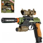 Teddies Pistole s doplňky plast na baterie se zvukem se světlem – Zboží Dáma