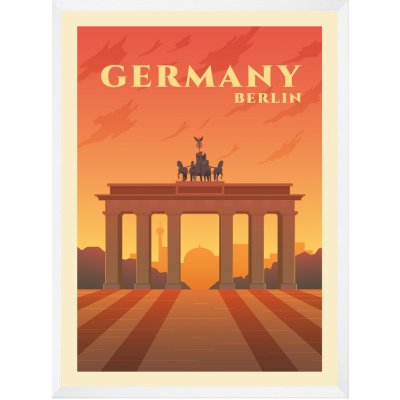 Plakát Země Německo 24X30 cm + bílý rám – Zboží Mobilmania