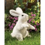 Folkmanis bílý králík stojící plyšový maňásek – Zboží Dáma