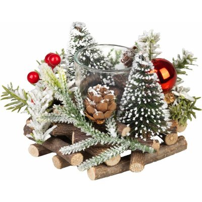 MagicHome Vianoce Svícen MagicHome Vánoce, přírodní, 13x11 cm – Zboží Dáma