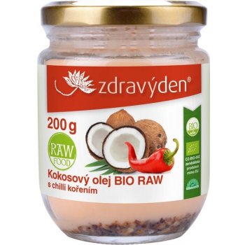 Zdravý den Kokosový olej Bio Raw s chilli 200 ml