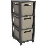 Regál s úložnými boxy - ROTHO BRISEN, 3x16 l Barva: antracit – Zboží Dáma