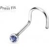 Piercing Šperky4U zahnutý piercing do nosu zirkon N1122LB-020