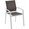 Zahradní židle a křeslo DEOKORK Hliníkové křeslo s textílií BERGAMO (bílá)