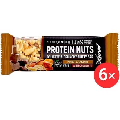 Amix Nutrition Protein Nuts Bar 6 x 40 g – Zboží Mobilmania