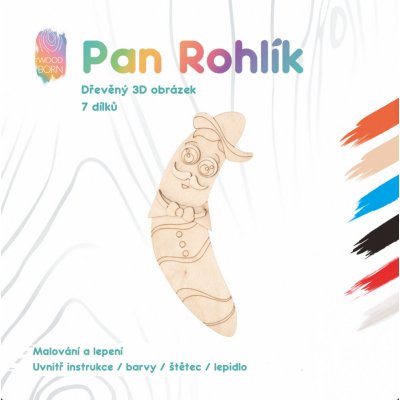 WoodBorn Pan Rohlík Dřevěná 3D omalovánka – Hledejceny.cz