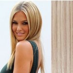 Clip in vlasy 43cm 100% lidské REMY platina/světle hnědá – Zboží Dáma